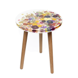 Resin Side Table Flower Garden White 40x40x51.5cm