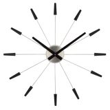 NeXtime Plug-Inn Wall Clock Stainless Steel Black 58cm