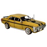 Ford XY GT Metal Car Ornament Yellow and Black 30cm