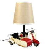USB powered LED Lamp Scooter and Sidecar 18x15x26cm Red