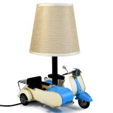 USB powered LED Lamp Scooter and Sidecar 18x15x26cm Blue