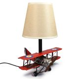 USB powered LED Lamp Red Baron Plane 20x20x27cm Red