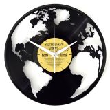 Vinyl Wall Clock World Globe 30cm