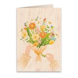 Wooden Greeting Card 11x16cm - Anniversary Bouquet