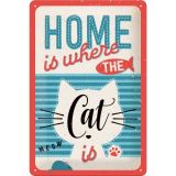 Nostalgic-Art Medium Sign Home is where the cat is 20x30cm