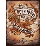 Nostalgic-Art Large Sign Harley Born To Ride Eagle