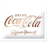 Nostalgic-Art Small Sign Coca-Cola Logo White