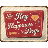 Nostalgic-Art Small Sign Dogs - Key to Happiness 15x20cm