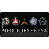 Nostalgic-Art Long Sign Mercedes-Benz Logo Evolution 25x50cm