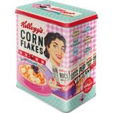 Nostalgic-Art Tin Storage Box Large Kellogg's Happy Hostess Corn Flakes 10x14x20cm