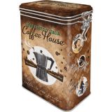 Nostalgic-Art Clip Top Tin Coffee House 7.5x11x17.5cm