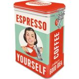 Nostalgic-Art Clip Top Tin Espresso Yourself 7.5x11x17.5cm