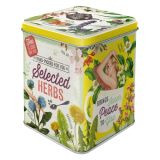 Nostalgic-Art Tea Storage Tin Selected Herbs 7.5x7.5x9.5cm