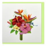 Quilled Card Tropical Flower Bunch