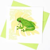 Quilled Card Green Tree Frog