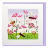 Quilled Card Field of Poppies and Dragonflies