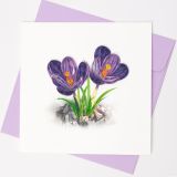 Quilled Card Purple Crocus Flower