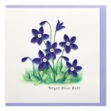 Quilled Card Royal Blue Bell Flower