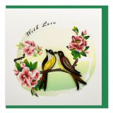 Quilled Card With Love - Birds