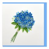 Quilled Greeting Card Blue Hydrangea Bunch 15x15cm