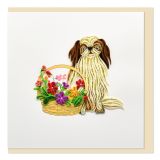 Quilled Card Puppy Dog with Flower Basket