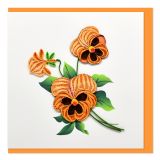 Quilled Card Orange Pansies