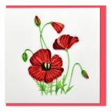 Quilled Greeting Card Poppies 15x15cm