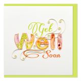 Quilled Card Get Well Soon Green