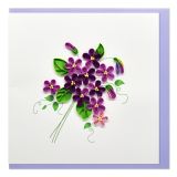 Quilled Card Violet Flower Bunch
