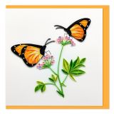 Quilled Card Two Butterflies On Flowers