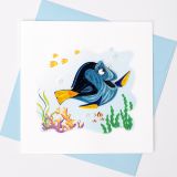 Quilled Card Blue Fish 