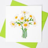 Quilled Card White Daisies 