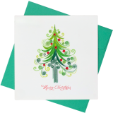 Quilled Greeting Card - Merry Christmas Tree 15x15cm