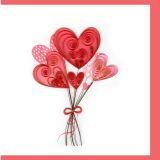 Quilled Greeting Card Bouquet Of Hearts 15x15cm