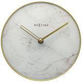 NeXtime Marble Table Clock White & Gold 20cm