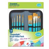 Essentials Craft Paint Brush Set of 10 with Storage Case