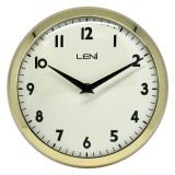 Leni Metal School Wall Clock 23cm - Gold