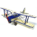 Tiger Moth Plane Blue and White Metal Ornament 50cm