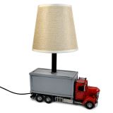 USB powered LED Lamp Container Truck 21x13x27cm Red