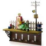 SHELF WITH HOOKS - PETROL PUMP 31cm