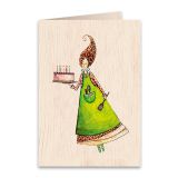 Wooden Greeting Card 11x16cm - Sweet Wishes