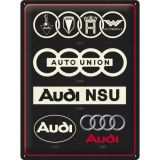 Nostalgic-Art Large Sign Audi Logo Evolution 30x40cm