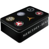 Nostalgic-Art Flat Storage Tin Mercedes-Benz Logo Evolution 23x16x7cm