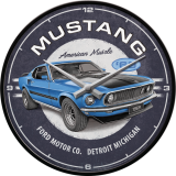 WALL CLOCK FORD MUSTANG - 1969 MACH 1 BLUE