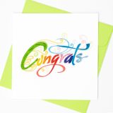 Quilled Greeting Card Congrats 15x15cm