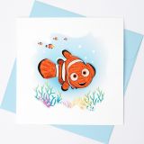 Quilled Greeting Card Clown Fish 15x15cm