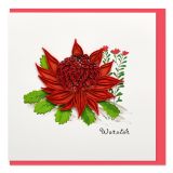 Quilled Greeting Card Waratah Flower 15x15cm