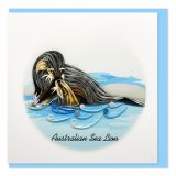 Quilled Greeting Card Sea Lion 15x15cm