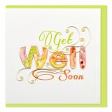 Quilled Greeting Card Get Well Soon Green 15x15cm