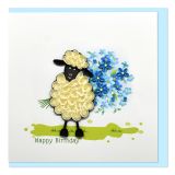 Quilled Greeting Card Happy Birthday Sheep 15x15cm